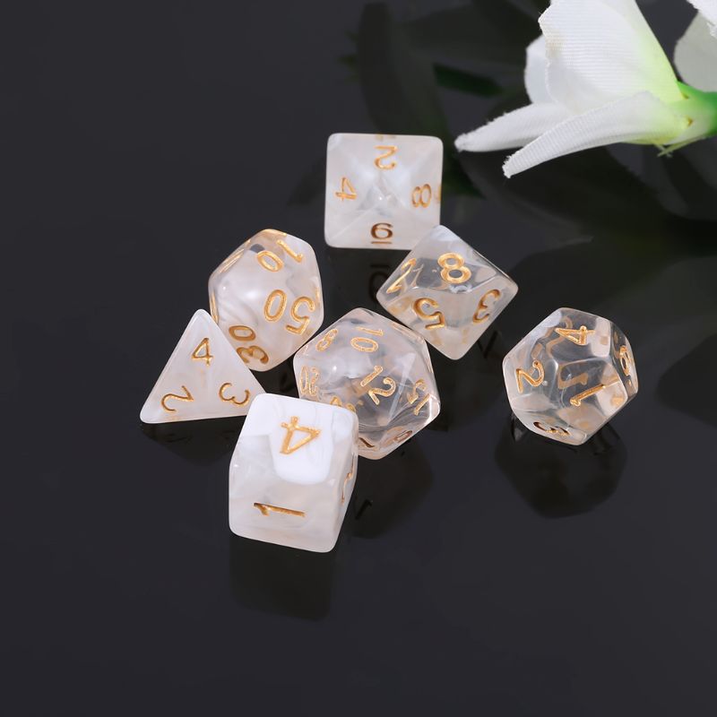 7pcs/set Transparent Sided Dice D4 D6 D8 D10 D12 D20 D&D RPG Poly Table Board Games Toy