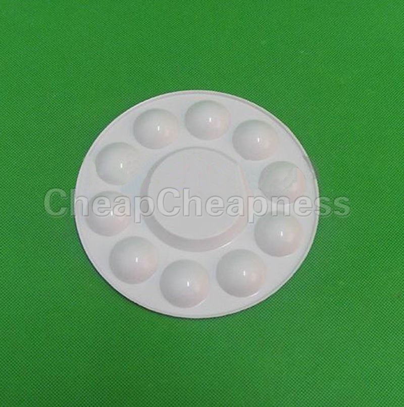 Palette de Peinture en Porcelaine 12 Puits Aquarelle Blanche Anti-poussière pour Nail Art Peinture Artiste Palette Plateau Facile à Nettoyer Mélange Gouache carré Céramique Ronde