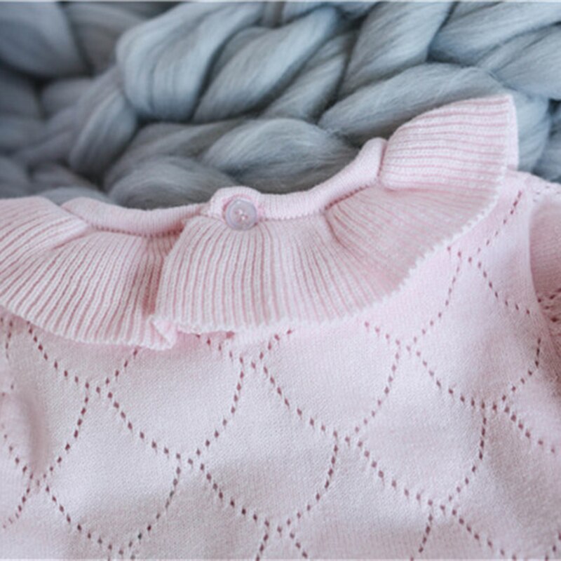 Ruches Kraag Trui Kinderkleding Breien Lange Mouwen Kinderen Baby Meisjes Tops 0-3t Lente Herfst