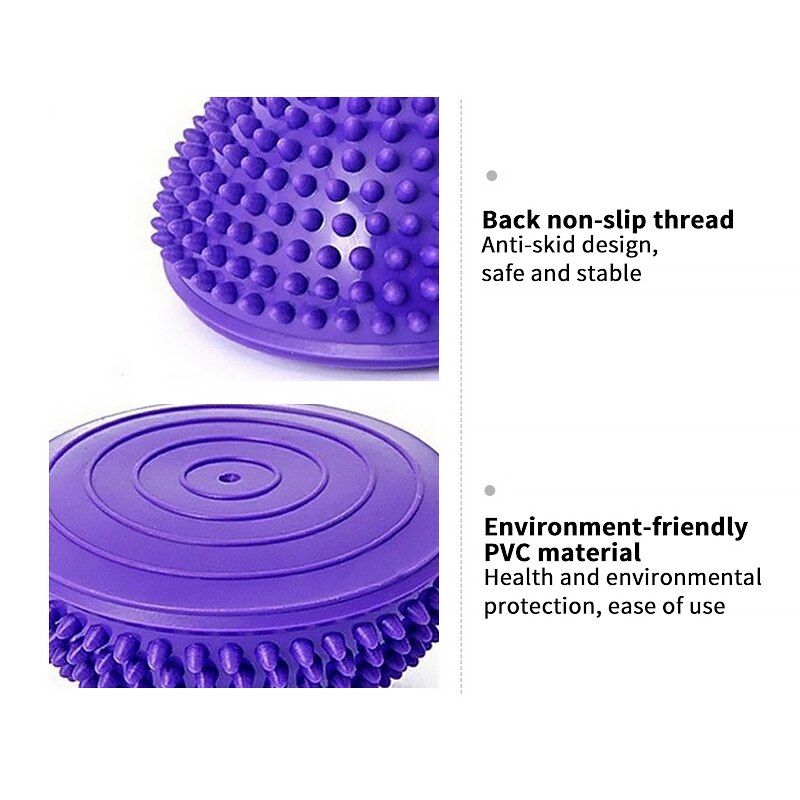 Yoga Ball Inflatable Massage Point Half Fit Ball Balance Trainer Stabilizer GYM Pilates Fitness Balancing Ball Kid Game Exercise