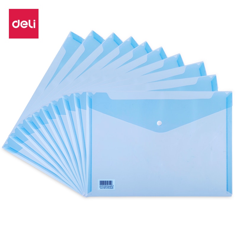 Deli 10pcs/set A4 File Folder Bag Durable Waterproof Paper File Document Folder Bag Office File Filing Product