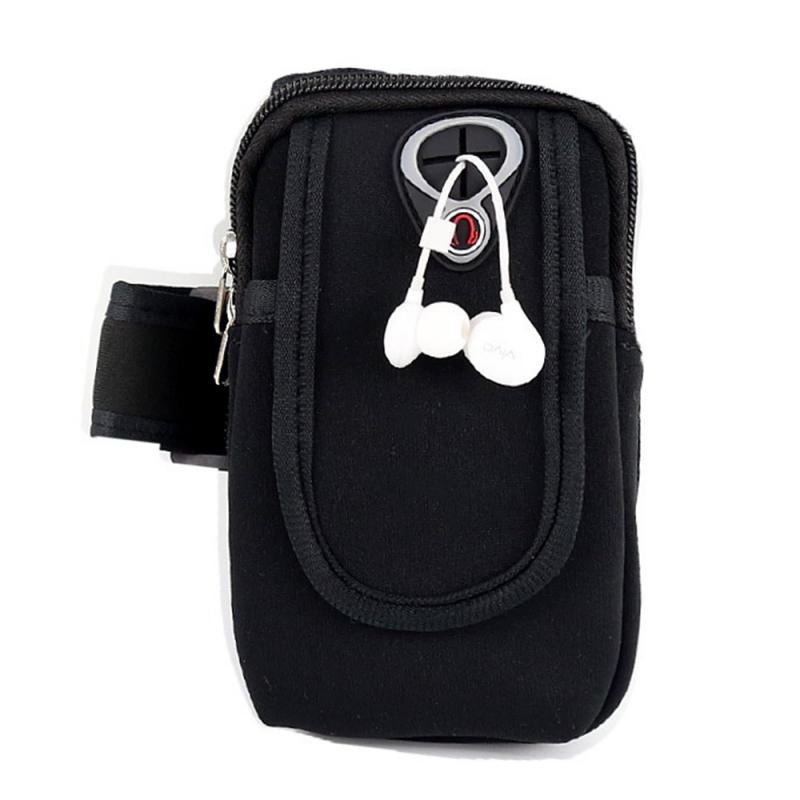 Sports Running Arm Bag Universal Waterproof Sport Mobile Phone Pack Climbing Hiking Mobile Arm Pack: Black