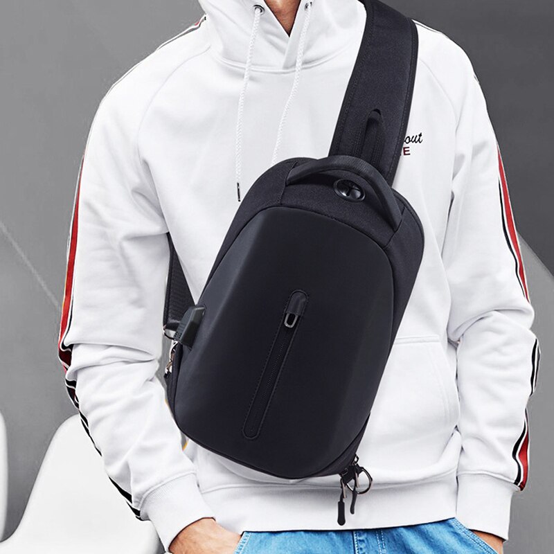 USB Charger Crossbody Bags Anti-theft Chest Pack Summer Short Trip Messengers Bag Water Repellent Shoulder Bag Casual