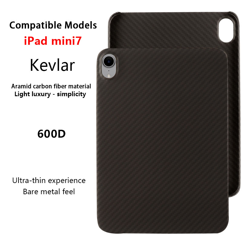 Carbon fiber Case for iPad Mini 7 8.3 Inch & Mini6 thin matte Real Carbon Fiber Aramid Tablet Cover Protection Shell: Red