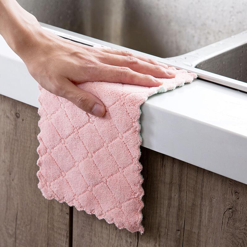 Moboss huishoud keukenhanddoek absorberend dikker dubbellaags doekje tafelreiniging afwasdoek keuken microvezel handdoek