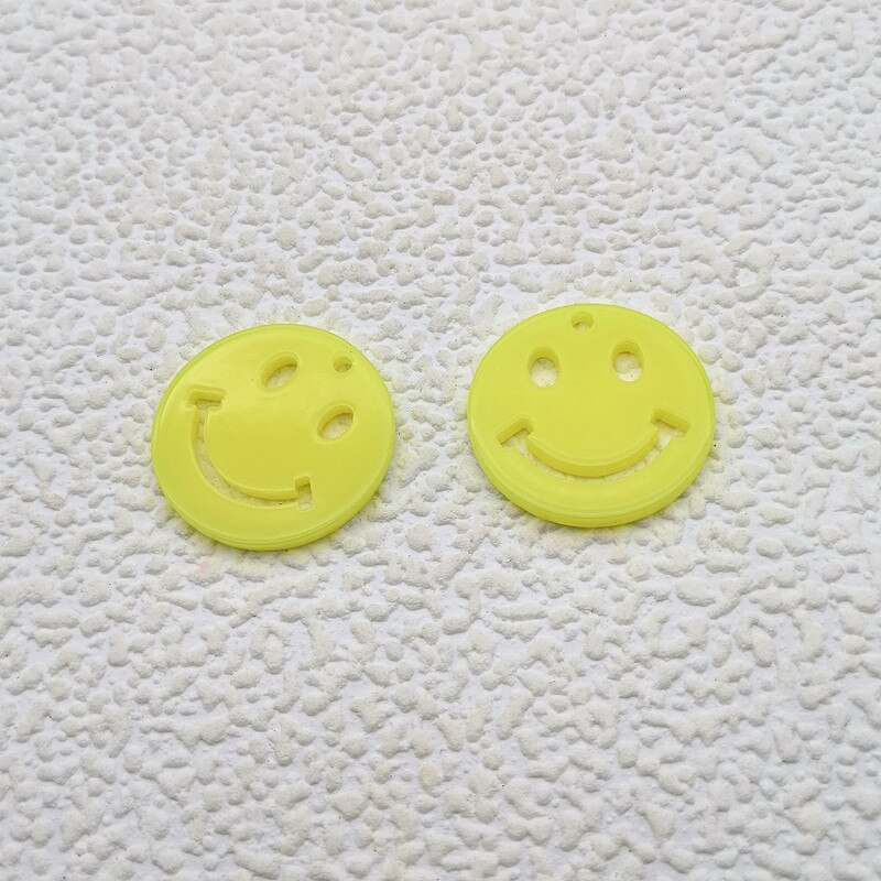 ! 15/25mm 100pcs Neon effect Smiley shape Charm for Ear DIY Making parts,Jewelry Accessories Findings & Component: yellow / 25mm