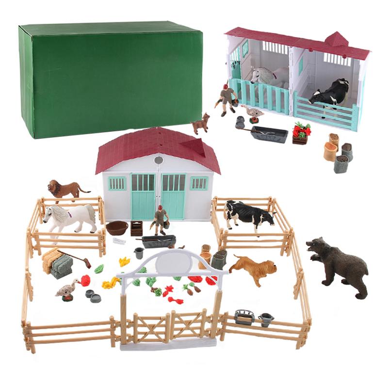 1 Set Farm Scene Model Toy Simulation House Model DIY Adornment Model Kids Toy Farm Scene Model: Brown