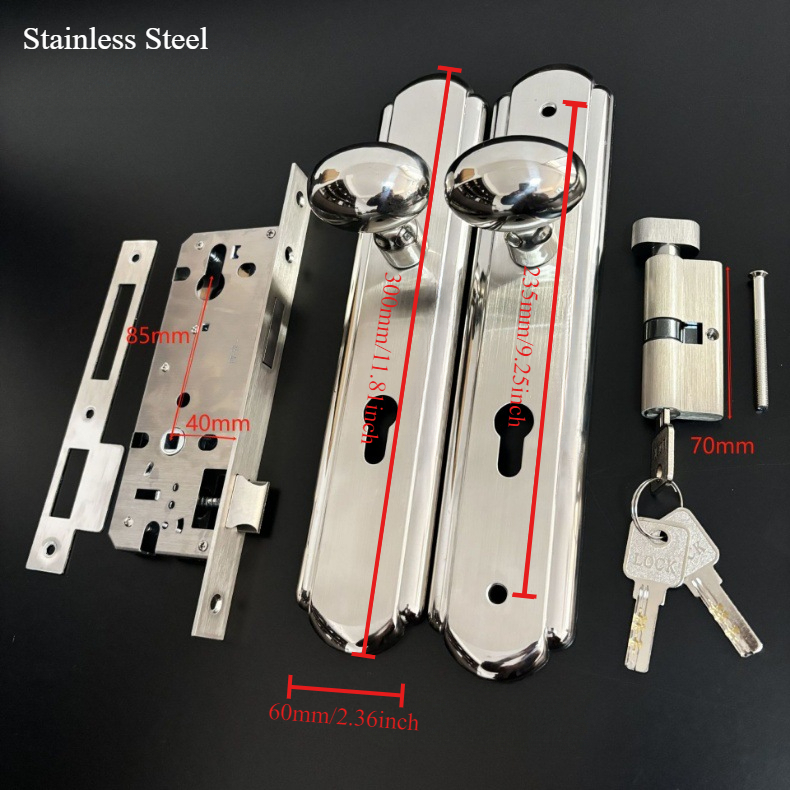 Universal Double-Side Multi-Function Door Handle, Anti-Theft & Anti-Pry Home Door Lever, Dual-Spring Lock Handle: PURPLE