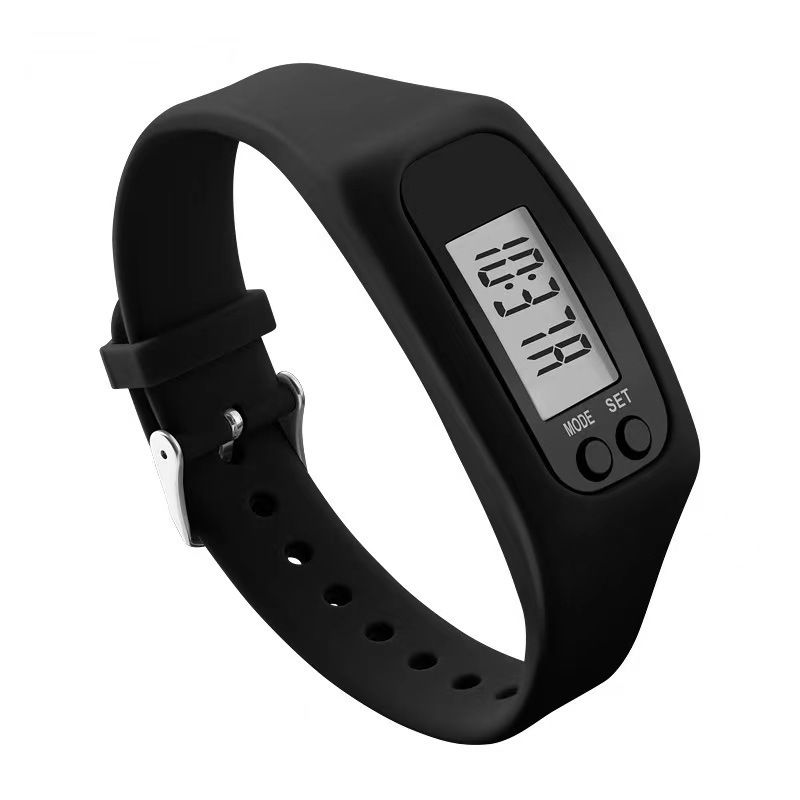 Silikon elektronisk stegräknare armbandsklocka multifunktionell stegräknare hälsa sport led elektronisk klocka armband: Ljusgrön