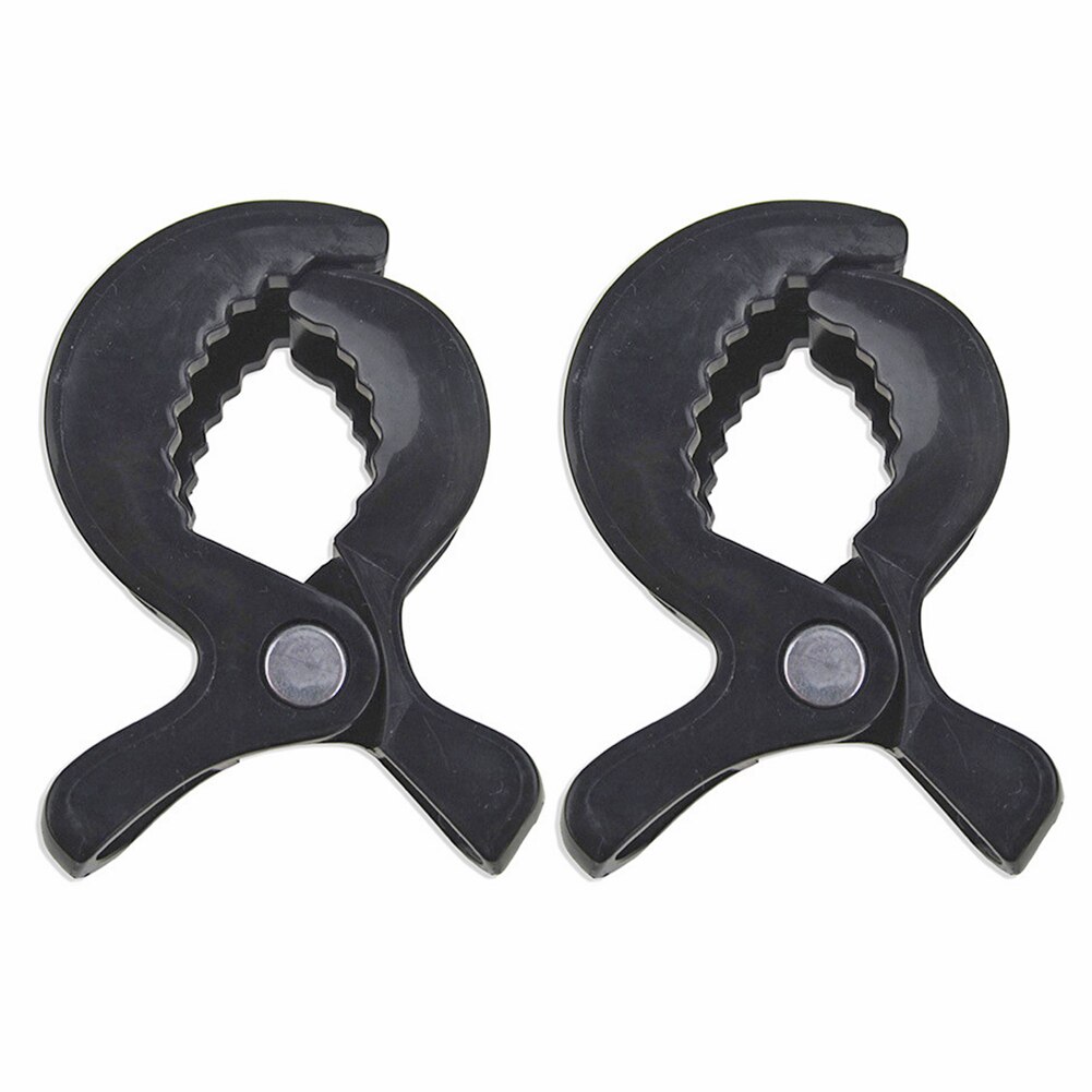Pinza de cocodrilo para cochecito de bebé, 2 uds., Clip portátil para cochecito, gancho para asiento de coche de bebé, Clips, accesorios de cochecito de bebé: Negro