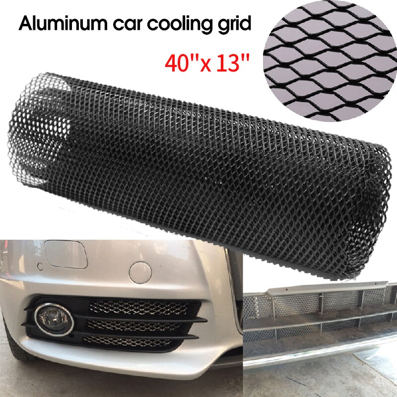 Universal Car Racing Grille Mesh Auto Rhombic Aluminium Tuning Roosters Netto Vent Duurzaam Zwart Voor Meest Voertuig 10X33Cm