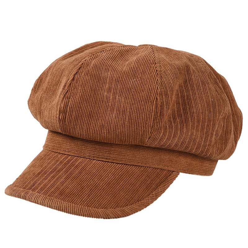 USPOP gorros de invierno gorras de pana gruesa jacquard octogonal sombreros color sólido visera vintage gorras