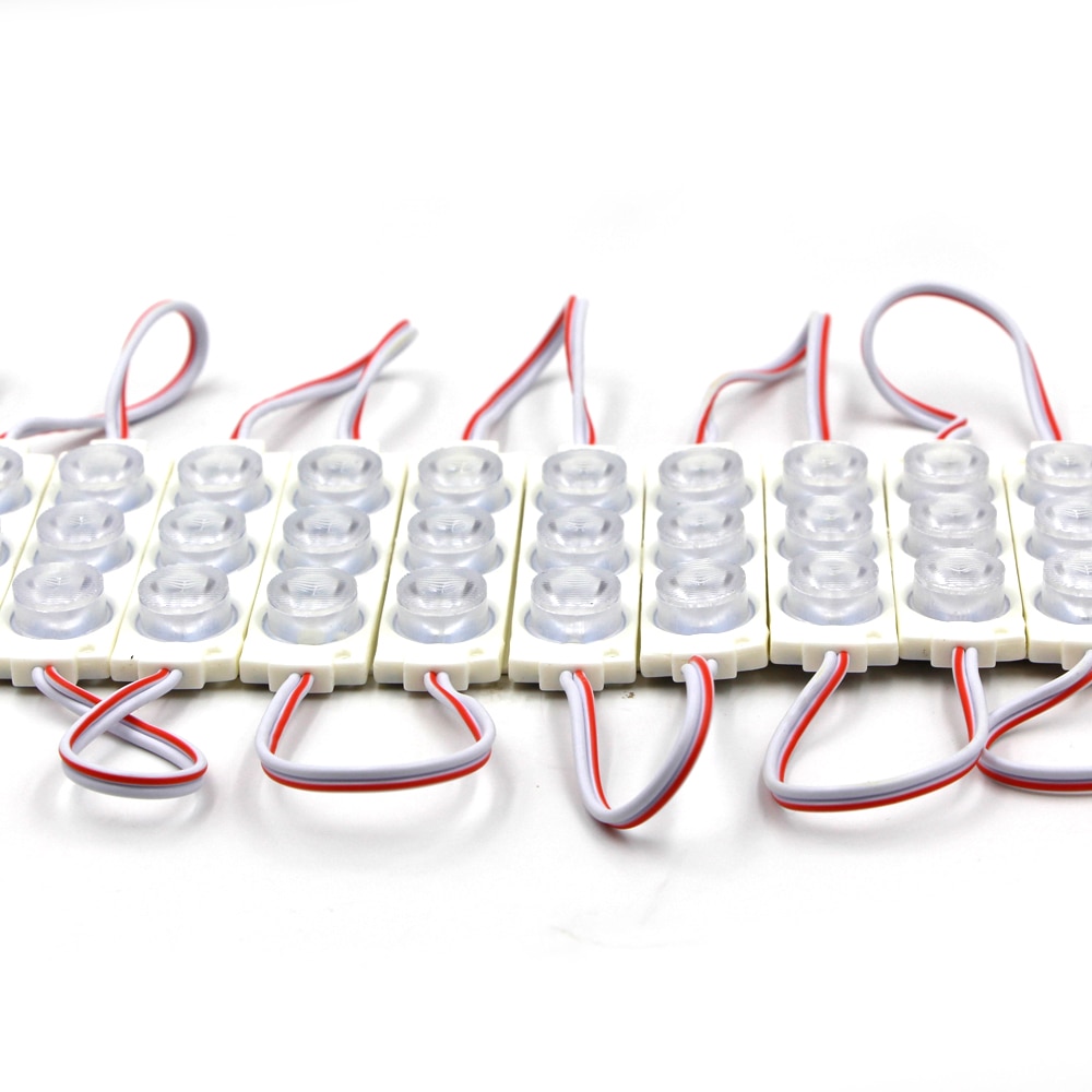 10PCS Led Module 3LEDs 3030 SMD 12V IP68 Waterproof 3030 injection Module LED Plastic Injection Moudle Advertising Light