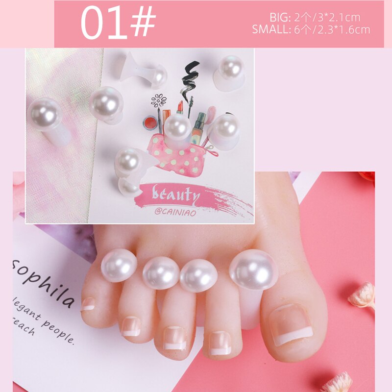 Separador de dedos de silicona suave para manicura y pedicura, herramienta artística para cuidado de los pies, 8 Uds.