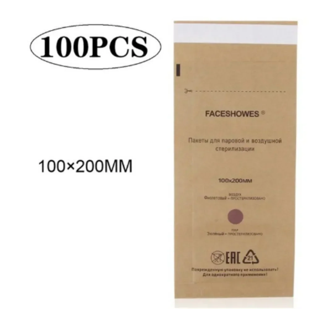 100Pcs Maniküre Kraft Taschen Nail art Sterilisator Nägel Sauber Sterilisation Tasche Einweg Maniküre Liefert UV Desinfektion Werkzeuge: Rot