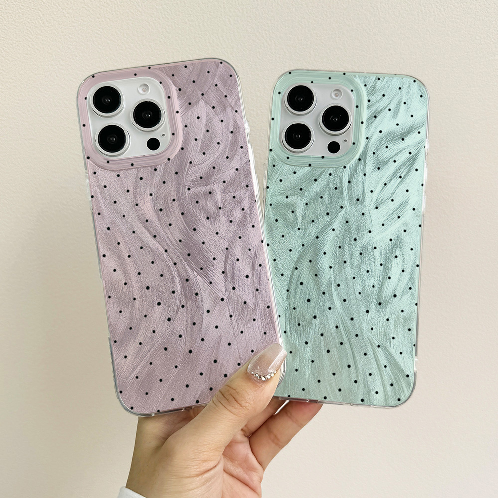 Funda de teléfono para IPhone 16 Pro Max 14 13 12 11 15 Pro Max 7 8 Plus SE X XS Max XR funda de silicona a prueba de golpes con lunares de