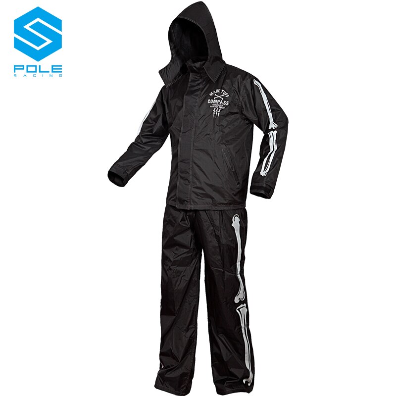 POLE Skull Motorcycle Riding Rain Suit Motorbike Rain Gear Moto Raincoat Outdoor Fishing Bike Waterproof Cycling Jacket Trousers