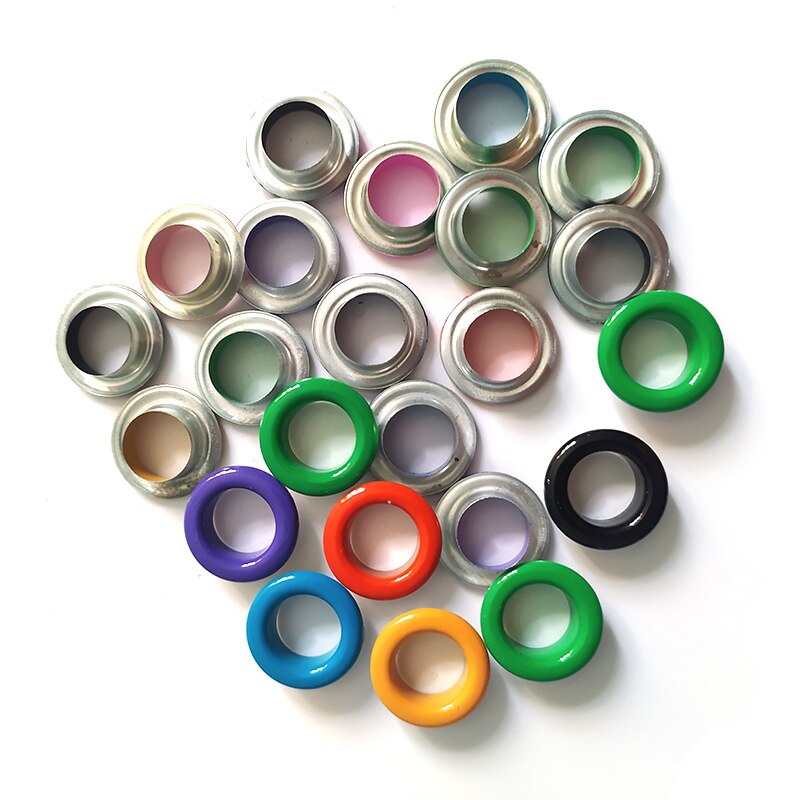 100pcs 3/4/5/6/8/10mm Multicolor Metal Eyelets Rivets Button holes Painted eyelets buckle mixed