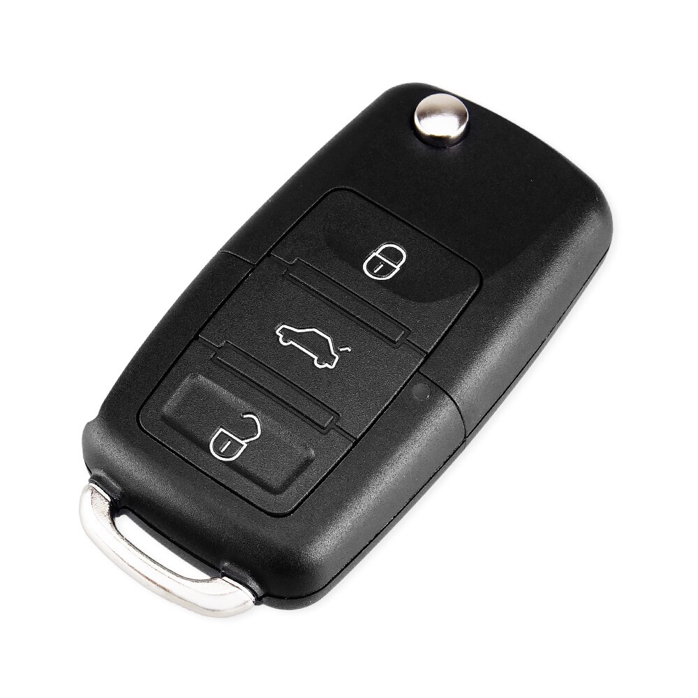 Keyyou flip hopfällbar bilnyckelskal för volkswagen vw jetta golf passat  b5 b6 beetle polo bora caddy  mk5 skoda 3 knappars fjärrkontroll
