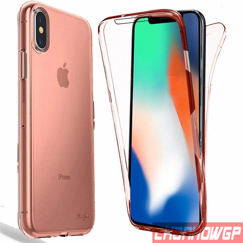 2X custodia in silicone anteriore e posteriore per iPhone X XS Max XR Cover protettiva completa per iPhone 6 6s 7 8 Plus 11 Pro Max 5 5s SE Funda