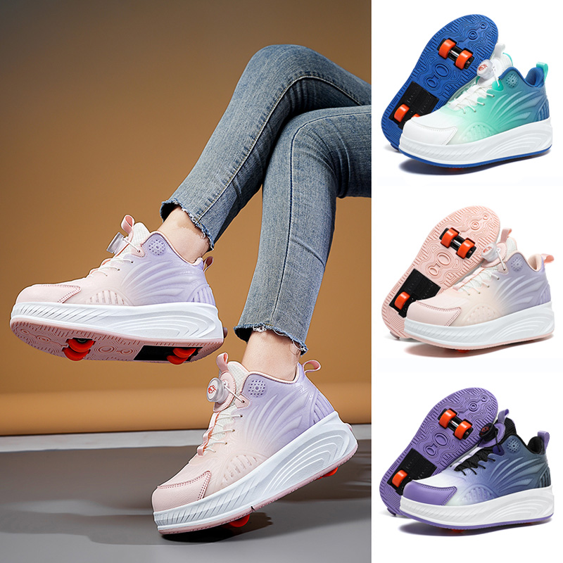 Patines de ruedas intermitentes para niños, zapatos con 2 ruedas, patín de velocidad para niños, zapatillas de deporte para niñas y niños, patines con ruedas extraíbles