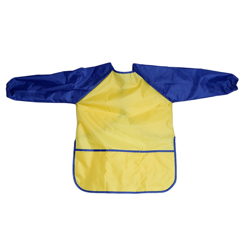 5-8 Years Waterproof Baby Girl Boy Long Sleeve Bibs Toddler Infant Burp Cloth Feeding Child Drawing And Painting Apron: yellow