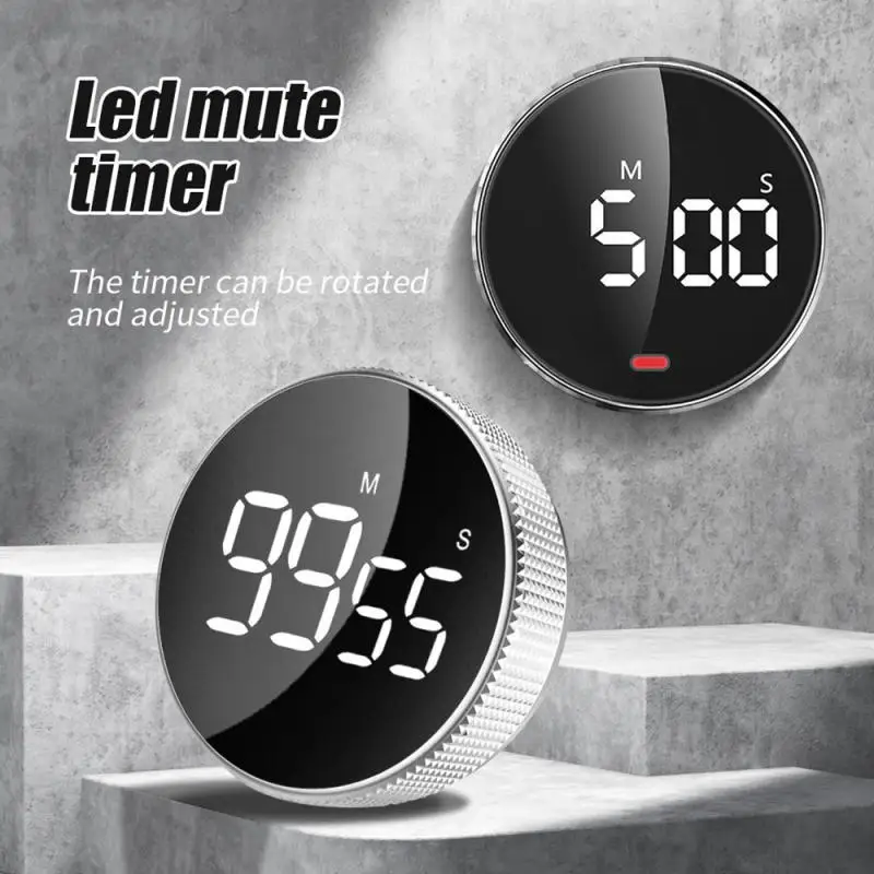 Magnetische Stopwatch Led Digitale Display Timer Keuken Studie Countdown Stille Timer Zelfgereguleerde Roterende Koken Elektronische Klok