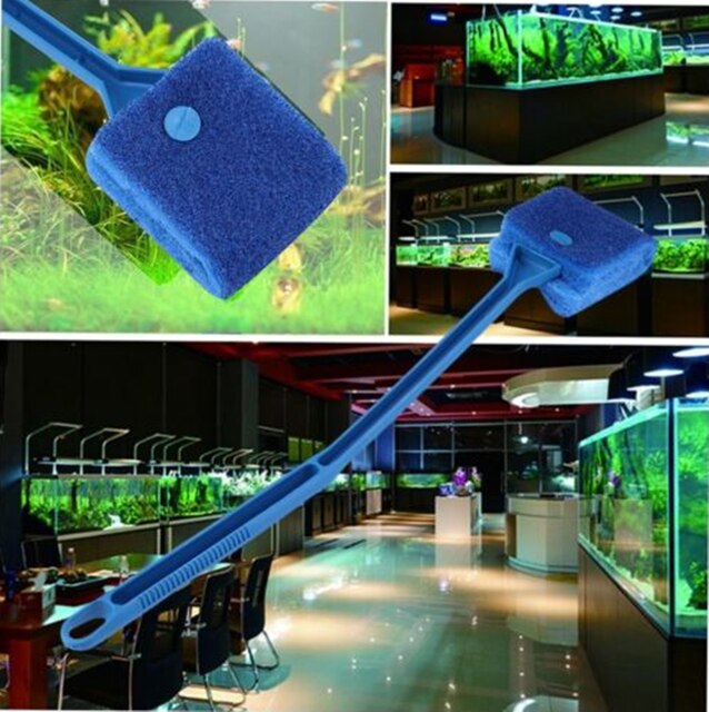 1PCS Aquarium Fish Tank Algae Cleaner Glass Plant 2 Head Cleaning Easy Brush Fish Tank Clean Tools: Default Title