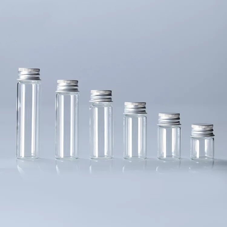 100pcs/lot 5/6/8/10/14/18/20/ 25ml Glass Bottles with Screw Cap Empty Spice Food Liquid Bottles Jars DIY Crafts Vials Containers