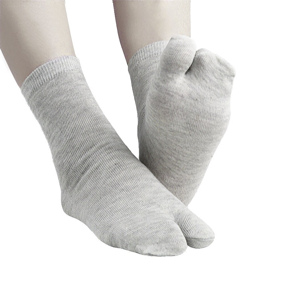 Tongs à bout en V, 2 paires, chaussettes noires, grises, blanches, en coton, deux doigts, décontractées, vêtements de tous les jours, unisexes