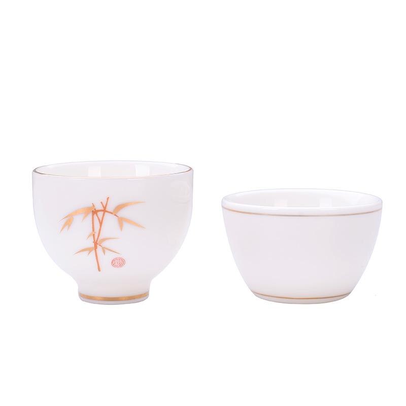 Witte porseleinen theekop, traditioneel chinees patroon, theekopje, theekom voor puer kung fu theeservies accessoires, theeservies en drinkgerei