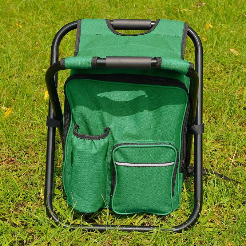 En plein air pliant Camping chaise de pêche tabouret Portable sac à dos refroidisseur isolé sac de pique-nique randonnée siège Table sac tabouret sacs