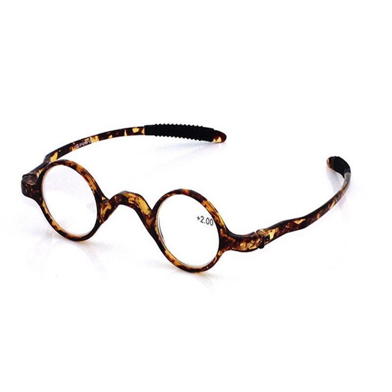 Ienjoy TR90 Retro Leesbril Mode Ronde Bril Mannen Vrouwen Leesbril Verziend Brillen Lezer Bril: +200 / tortoise