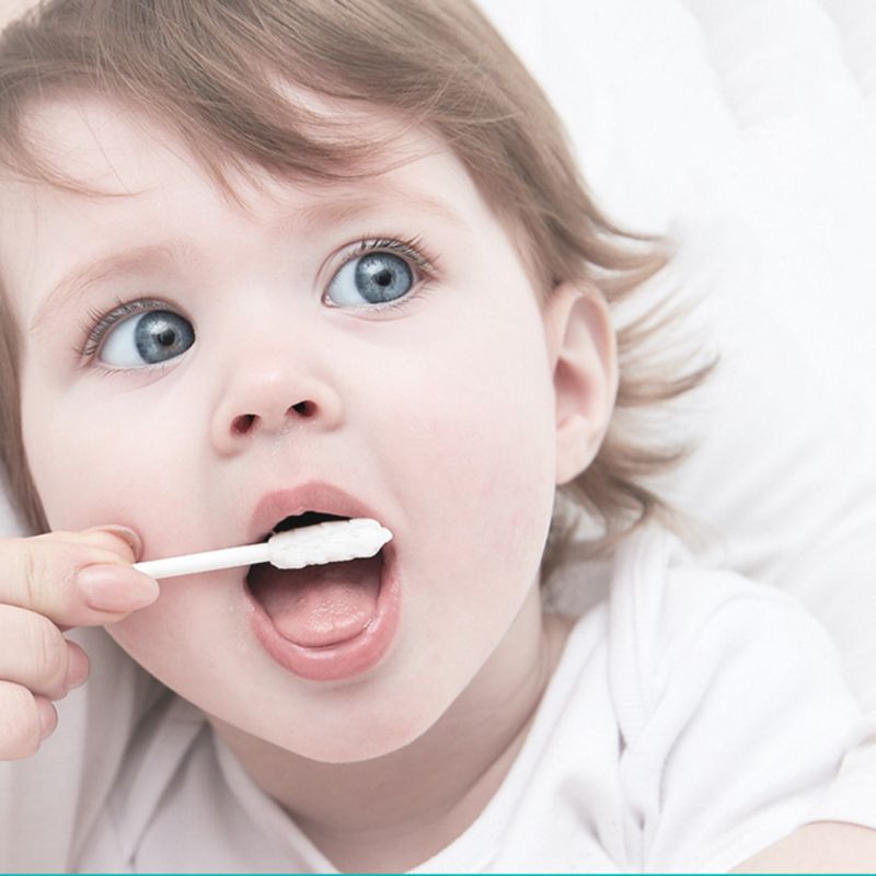 30 Uds. Cepillo de dientes desechable para bebé, mango de barra de papel, limpiador de lengua, cepillo de dientes de gasa, palo de limpieza Oral infantil, cuidado Dental 85WA