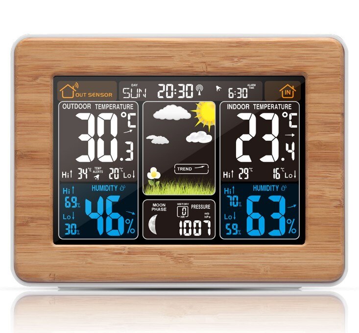 K-gwiazda zegar pogody kolorowy ekran prognoza pogody radio z budzikiem fala zegar wielofunkcyjny budzik elektroniczny bezprzewodowy