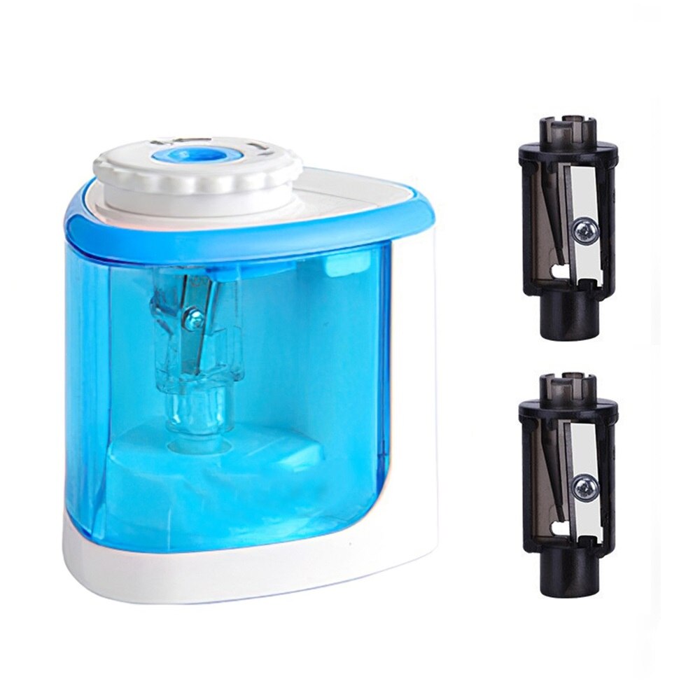 SPASH – taille-crayon automatique électrique , fournitures scolaires et de bureau pour crayon de 6 à 8mm: Blue with 2 blade