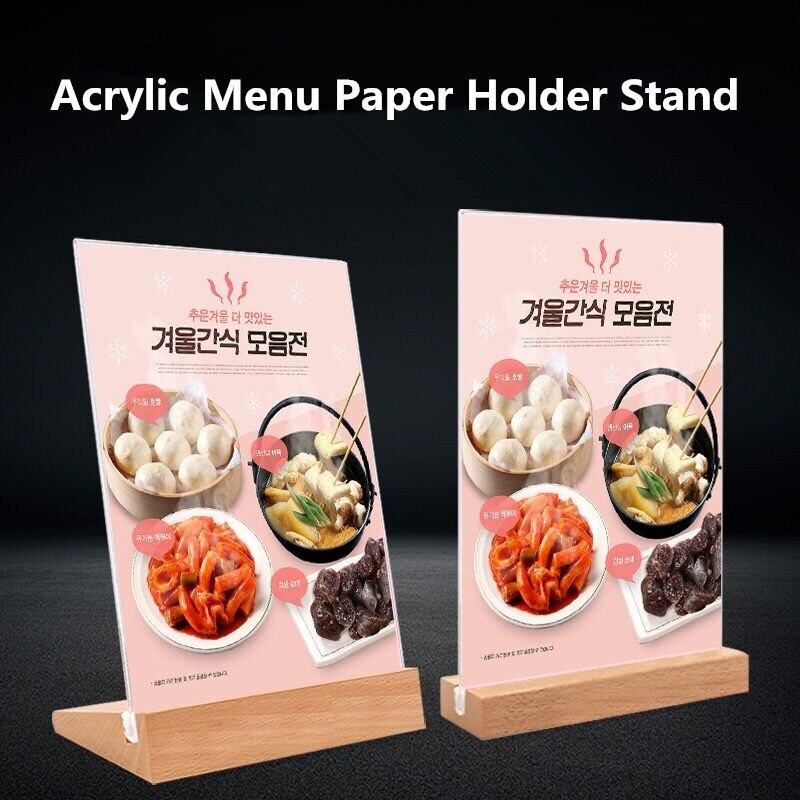 A6 Tampo Da Mesa De Acrílico Stand de Exibição de Carga Inferior Do Retrato Do Estilo de Menu Ad Quadro Perfeito para Restaurantes, Promoções, Molduras