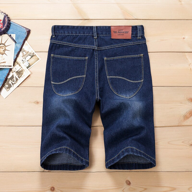 Sommer denim shorts mandlige jeans mænd jeans shorts herre boardshorts plus størrelse afslappede lige bukser i bomuld