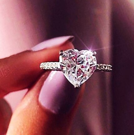 Anillo de compromiso brillante con incrustaciones para mujer, sortija de compromiso con personalidad, de amor para novia: 8