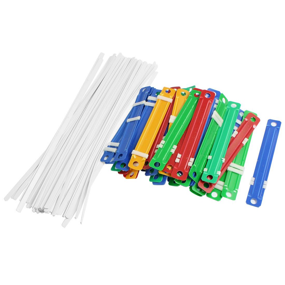 2 Stuks Van 50 Stuks Office School Kleurrijke Plastic Binding Tweedelige Document Papier Bevestigingsmiddelen