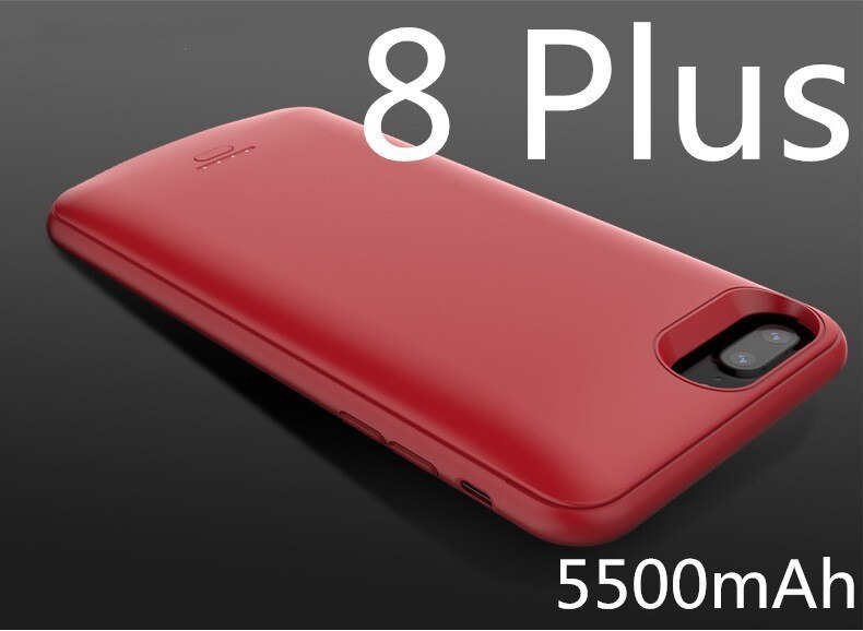 5500mAh Battery Charger Case For iPhone 6 7 8 6s plus 8 plus Battery Case Power Bank Charging Capa Ultra Slim External Back Pack: Red 8 plus