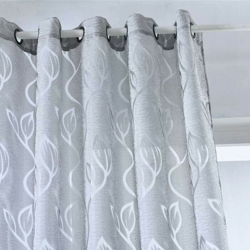 Blade mønster ren gardiner vindue gardin broderet ren til køkken stue print voile panel drapering gardin eksotisk