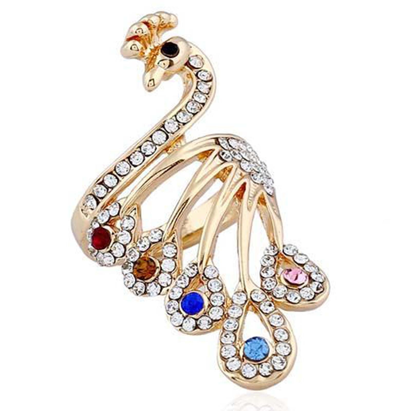 Adjustable Knitting Loop Crochet Loop Knitting Accessories 1/2/3/4/5Pcs Peacock Shape Ring Finger Wear Thimble Yarn Guides L1012: 1pc