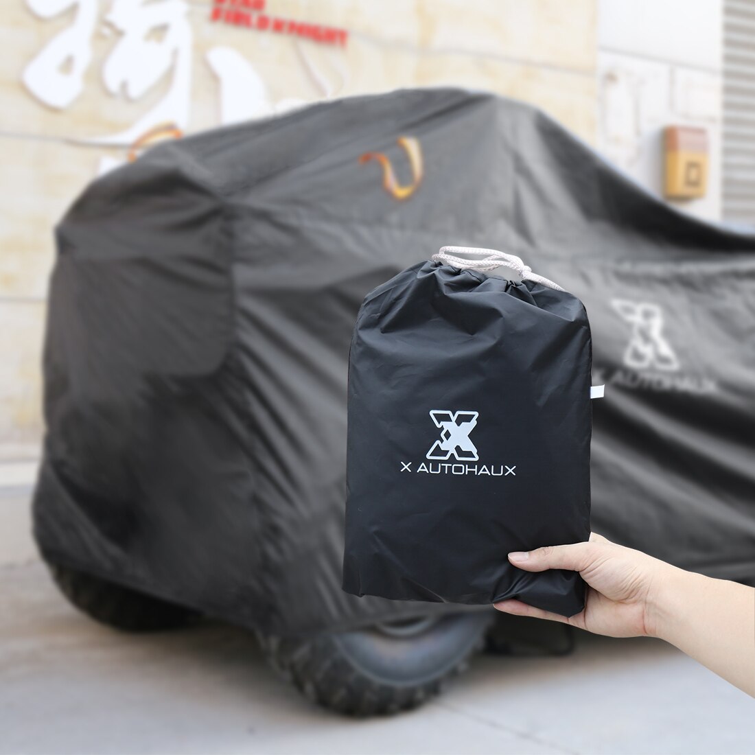 X Autohaux 3 Style Quad ATV Cover Waterproof Snowproof Beach Protector with Reflective Strips Universal Quad Bike ATV Cover