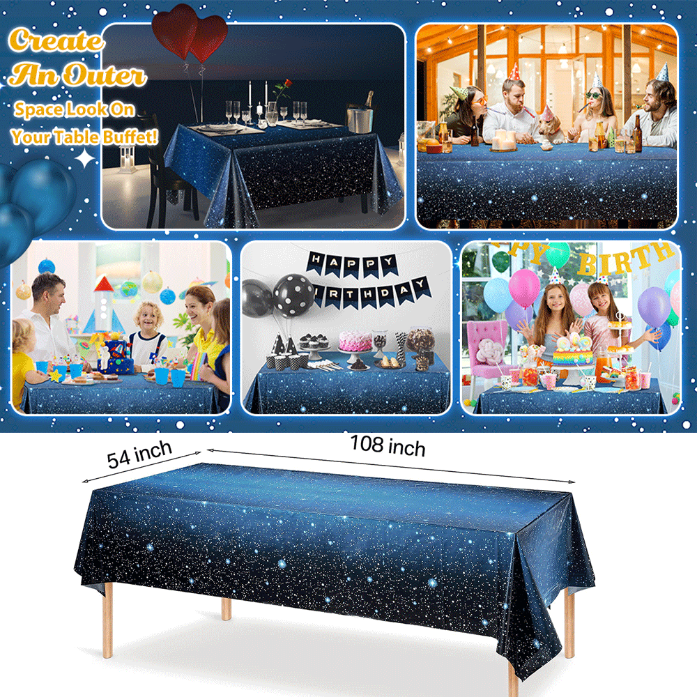1set Galaxy Party Starry Night Tableware Set Outer Space Birthday Stars Party Table Decorations Solar System Paper Plate Napkins