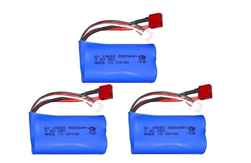 Batterie Pour Wltoys 144001 A959-B A969-B A979-B K929-B 12428 12423 10428 RC Voiture Pièces De Rechange 18650 2S 7.4V 3000mah lipo Batterie: Black