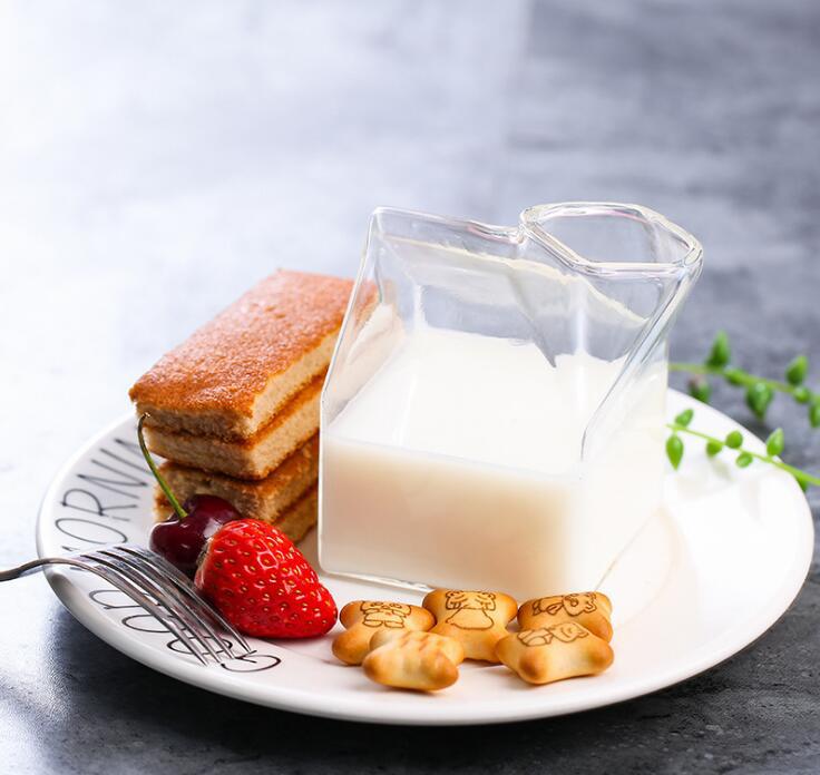 Glass Cup Milk Carton Glass Cup Home Kichen Carton Coffee Glass Handmade Crafts Coffee Mugs Unique Juice Cups