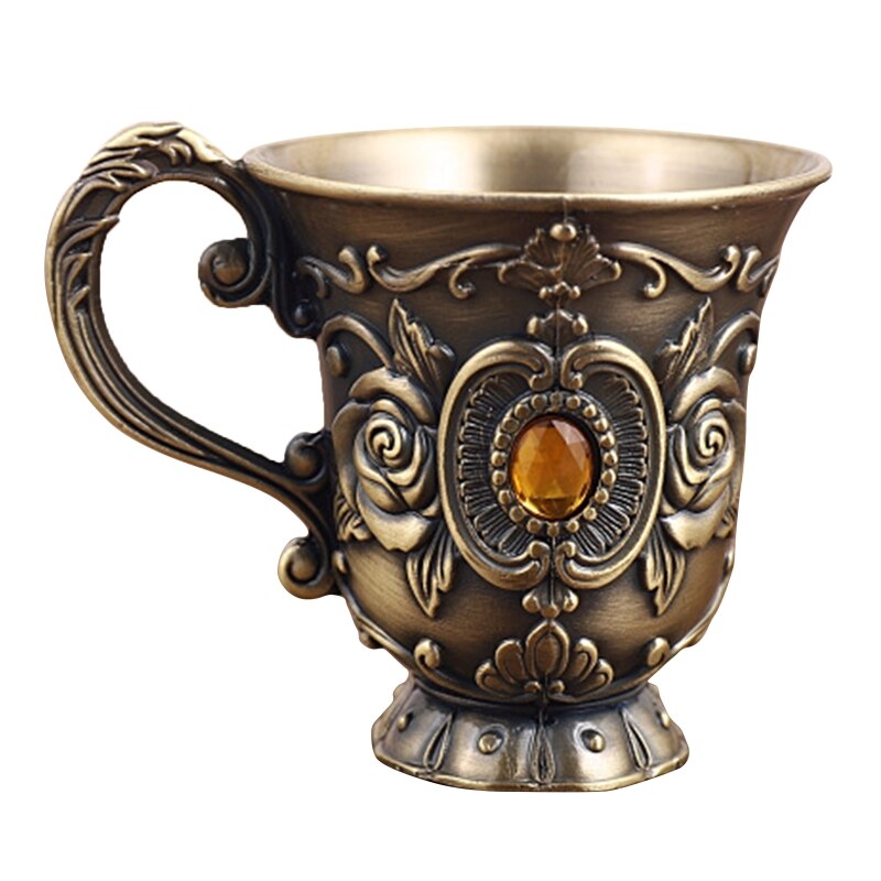 Mini Spirits Wine Glasses Cup 30ml Retro Embossed Rose Castle Drinking Cups: Rose