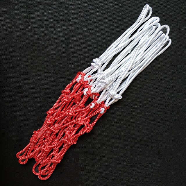 Standard Basketball Net Durable Nylon Thick Thread Three Color Universal Basketball Net Mesh Replacement Basketball Basket Net: white red bold