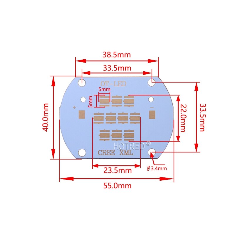 Cree XPE XTE XPG XPL XML3535 5050 XHP50 led placa PCB de cobre Led disipador térmico separación térmica lámpara Led Lase se puede usar para 10W-100W